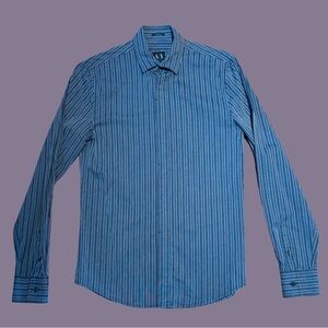 Armani Exchange - Long-sleeved, Blue striped Button-up